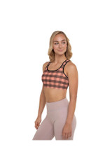 Soutien-gorge de sport rembourré à carreaux