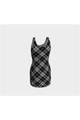 Robe moulante à carreaux noire