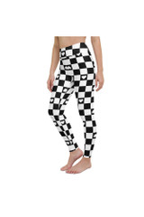 Legging de yoga à carreaux coeurs