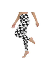 Legging de yoga à carreaux coeurs