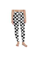 Legging de yoga à carreaux coeurs