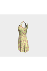 Robe évasée à fleurs jaune pâle