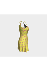 Robe évasée à fleurs jaune pâle