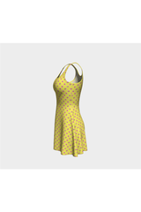 Robe évasée à fleurs jaune pâle