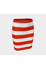 Jupe ajustée rayée rouge et blanche Patriot