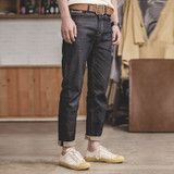 2020 New Vintage Regular Straight Fit Unwashed Raw Selvedge Denim biker Jeans men