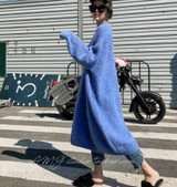 Loose Knitted A-line Sweater Dress Fashion Candy Color Women's Knitted Dresses Autumn Wild Female Pullover Sweaters