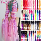 Hair Braid Synthetic Crochet Hair Extensions Jumbo False Braid Ombre Braiding Hair Pink Grey Blue Color Dreadlocks Kanekalon