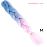 MANWEI 100g 24 Inch Synthetic Braiding Ombre Color Synthetic Hair Extension Crochet Twist Jumbo Braiding Kanekalon Hair