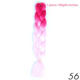 MANWEI 100g 24 Inch Synthetic Braiding Ombre Color Synthetic Hair Extension Crochet Twist Jumbo Braiding Kanekalon Hair