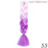 MANWEI 100g 24 Inch Synthetic Braiding Ombre Color Synthetic Hair Extension Crochet Twist Jumbo Braiding Kanekalon Hair