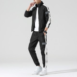 Men Sportswear Set Spring Autumn Hoodies Set Mens Tracksuit Patchwork Hip Hop Sweatshirt+pants Male Casual Two Pieces Track Suit