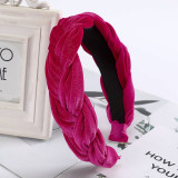Haimeikang Fashion New Bezel Headband Hairbands For Women Twist Braid Hair Hoop Gold Velvet Winter Thickening Hair Accessories