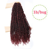 22inches Pre-looped Fluffy Crochet Braid Hair Ombre Synthetic Braiding Hair 15strands Pre Twisted Passion Twist Crochet Hair