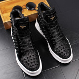 Stephoes 2020 Men Fashion Casual Ankle Boots Spring Autumn Punk Style Rivets Trend Shoes Male Leather High Top Hip Hop Sneakers