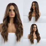 EASIHAIR Long Black to Brown Ombre Wigs Synthetic Wigs For Black/White Women Glueless Wavy Cosplay Wigs Heat Resistant Daily Wig EASIHAIR Long Black to Brown Ombre Wigs Synthetic Wigs For Black/White Women Glueless Wavy Cosplay Wigs Heat Resistant Daily Wig