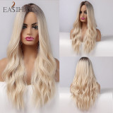 EASIHAIR Long Black to Brown Ombre Wigs Synthetic Wigs For Black/White Women Glueless Wavy Cosplay Wigs Heat Resistant Daily Wig EASIHAIR Long Black to Brown Ombre Wigs Synthetic Wigs For Black/White Women Glueless Wavy Cosplay Wigs Heat Resistant Daily Wig