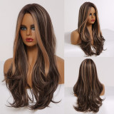 EASIHAIR Long Black to Brown Ombre Wigs Synthetic Wigs For Black/White Women Glueless Wavy Cosplay Wigs Heat Resistant Daily Wig EASIHAIR Long Black to Brown Ombre Wigs Synthetic Wigs For Black/White Women Glueless Wavy Cosplay Wigs Heat Resistant Daily Wig