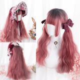 WTB Long Straight Hair Black Synthetic Lolita Wigs with Bangs for Women Fashion Female Cosplay Party Christmas Wigs Free Gifts
