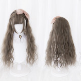 WTB Long Straight Hair Black Synthetic Lolita Wigs with Bangs for Women Fashion Female Cosplay Party Christmas Wigs Free Gifts