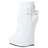 jialuowei High Heel Boots Women 7 inch Extreme High Heel Platform Sexy Fetish Wedge Heeled Buckle Straps Ankle Boots Size 36-46 jialuowei High Heel Boots Women 7 inch Extreme High Heel Platform Sexy Fetish Wedge Heeled Buckle Straps Ankle Boots Size 36-46