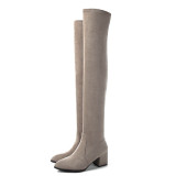 2020 Sexy Thigh High Boots Platform Winter Boots Women Shoes Stretch Over the Knee Boots High Heels Suede Red Grey Long Boots