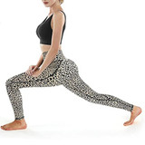 High Waist Pocket Leggings Leopard Print Workout Women Clothes