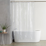 Plastic PEVA 3d Waterproof Shower Curtain Transparent White Clear Bathroom Curtain