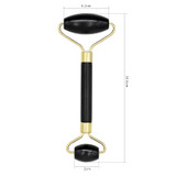 Black Jade Roller Face Massage Roller Double Heads Eyes Face Massager Natural Beauty Tool