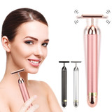 24k Gold Face Lift Bar Roller Vibration Slimming Massager Facial Stick Facial Beauty Skin Care
