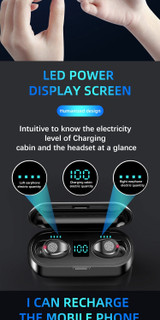 Bluetooth 5.0 Wireless Earphones Earbuds Sports 2200mAh Charging Box Waterproof Bluetooth 5.0 Wireless Earphones Earbuds Sports 2200mAh Charging Box Waterproof