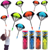 Hand Throwing Mini Soldier Parachute Funny Toy Kid Outdoor Game