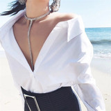 Rhinestone Choker Crystal Gem Luxury Y Necklace Women Jewelry