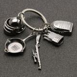Keychain Player Unknowns Battlegrounds Backpack Armor Helmet Pan 98k Flare Gun Keyring