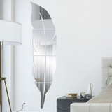 Feather Plume 3D Mirror Wall Sticker for Living Room Art Vinyl Decal Acrylic Sticker Mural Wall Decoration