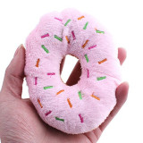 Pet Puppy Cat Donuts Squeaky Plush Dog Toy Chew Squeaker Sound Dog Play Bite