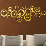 24pcs/set Acrylic Mirror Surface Polka Dots Circle Wall Sticker Home Decor Living Room Bedroom