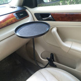 Car Food Tray with Clamp Bracket Folding Dining Table Drink Holder Car Pallet Swivel Tray
