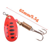 Rotating Spinner Fishing Lure 2.5g 3.5g 5.5g Spoon Sequins Metal Hard Bait Treble Hooks