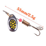 Rotating Spinner Fishing Lure 2.5g 3.5g 5.5g Spoon Sequins Metal Hard Bait Treble Hooks