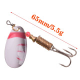 Rotating Spinner Fishing Lure 2.5g 3.5g 5.5g Spoon Sequins Metal Hard Bait Treble Hooks
