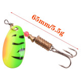 Rotating Spinner Fishing Lure 2.5g 3.5g 5.5g Spoon Sequins Metal Hard Bait Treble Hooks