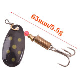 Rotating Spinner Fishing Lure 2.5g 3.5g 5.5g Spoon Sequins Metal Hard Bait Treble Hooks