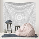 Black Mandala Indian Tapestry Wall Hanging Bohemian