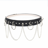 Woman new Wide 3.8cm trend Personality wild Punk Gothic Faux Leather Belt