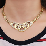 Vintage Gold Jewelry Sets Necklace Earrings Bracelet Ring