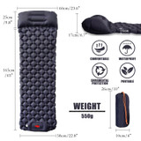 Outdoor Sleeping Pad Camping Inflatable Mattress with Pillows Travel Mat Folding Bed Ultralight