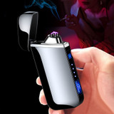 USB Electric Lighter Finger print Touch Fire Plasma Double Arc Lighter Windproof Metal Cigarette Lighter