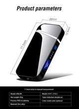 USB Electric Lighter Finger print Touch Fire Plasma Double Arc Lighter Windproof Metal Cigarette Lighter