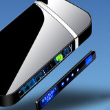 USB Electric Lighter Finger print Touch Fire Plasma Double Arc Lighter Windproof Metal Cigarette Lighter